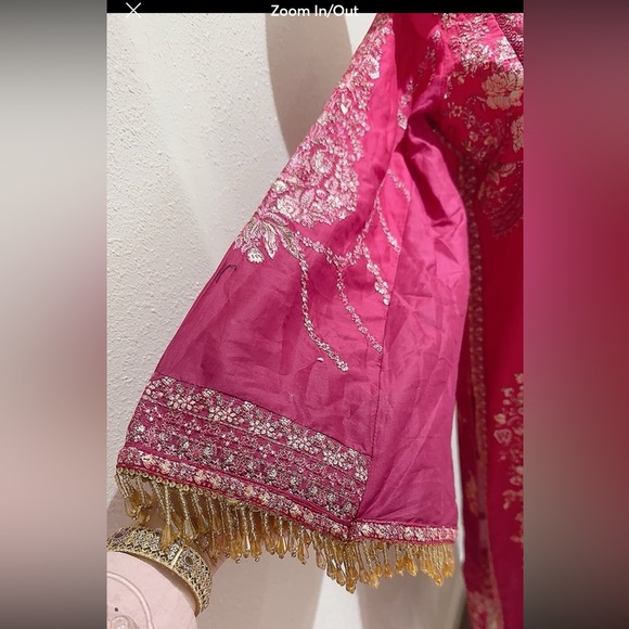 Magenta Embroidered Long Sleeve Dress - Picture 4 of 10